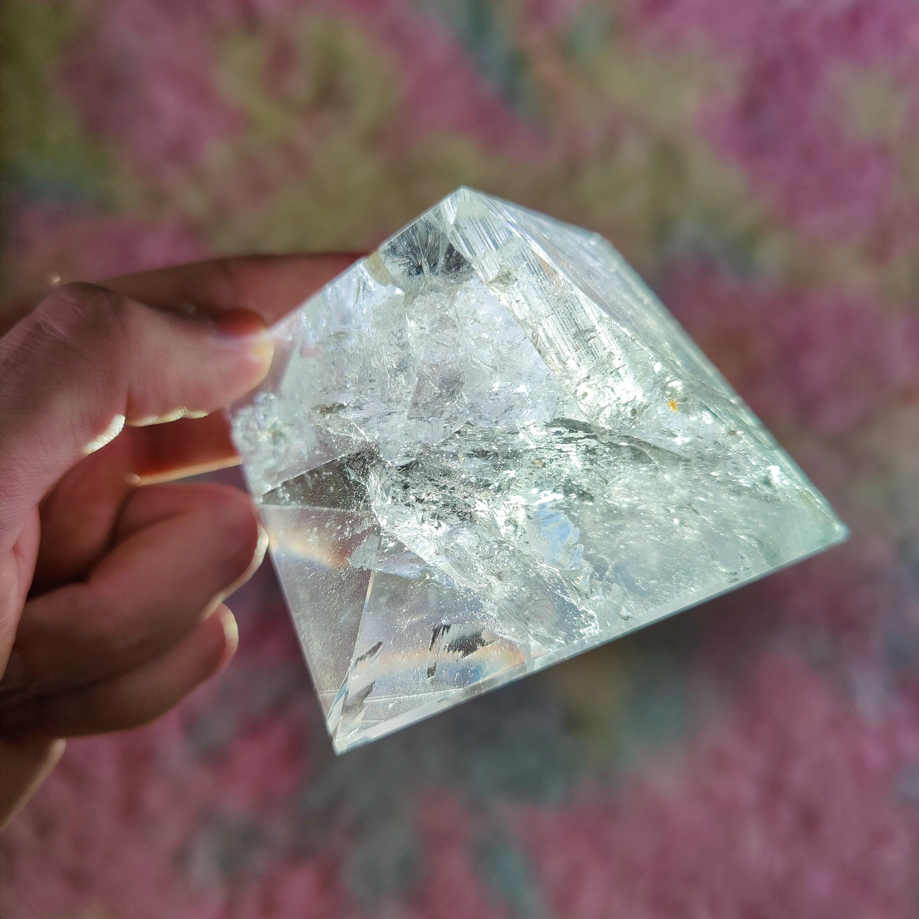 #111 Fire & Ice Quartz Pyramid - PrimalAlchemy