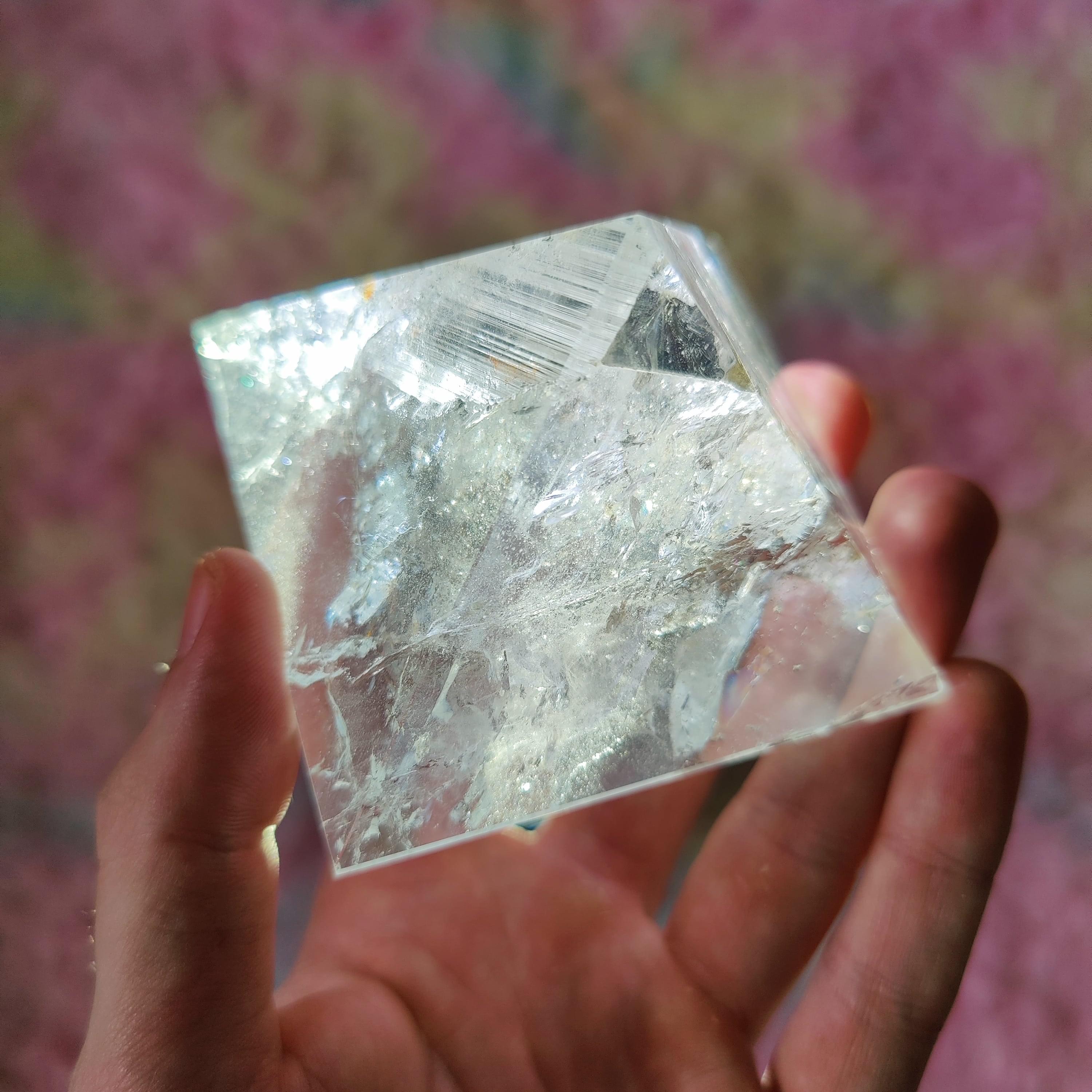 #111 Fire & Ice Quartz Pyramid - PrimalAlchemy