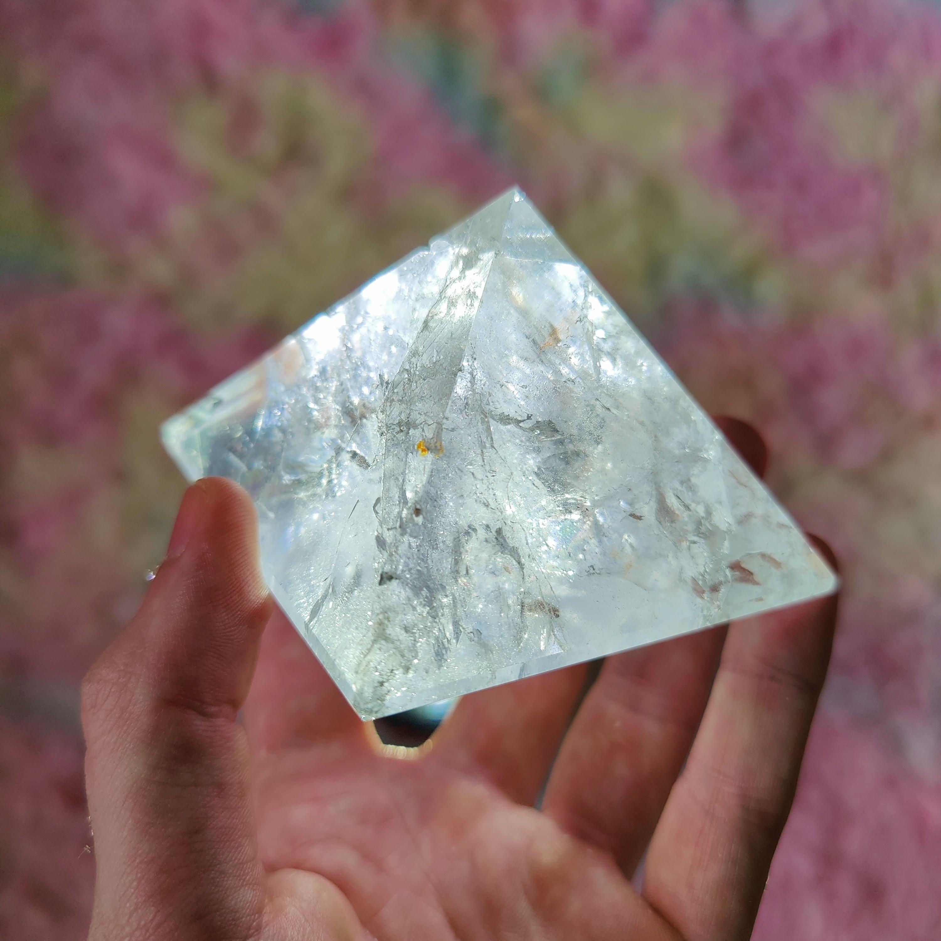 #111 Fire & Ice Quartz Pyramid - PrimalAlchemy