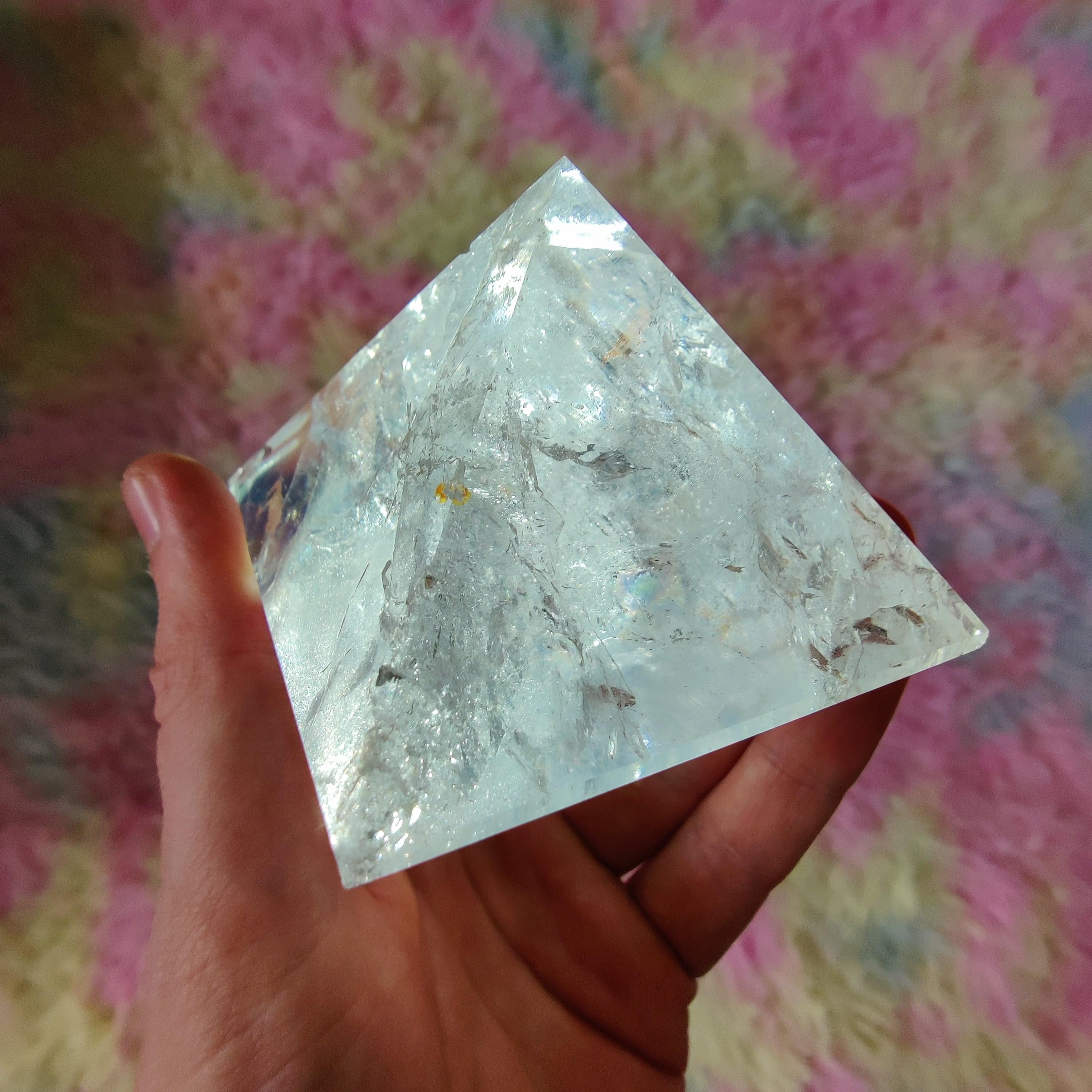 #111 Fire & Ice Quartz Pyramid - PrimalAlchemy