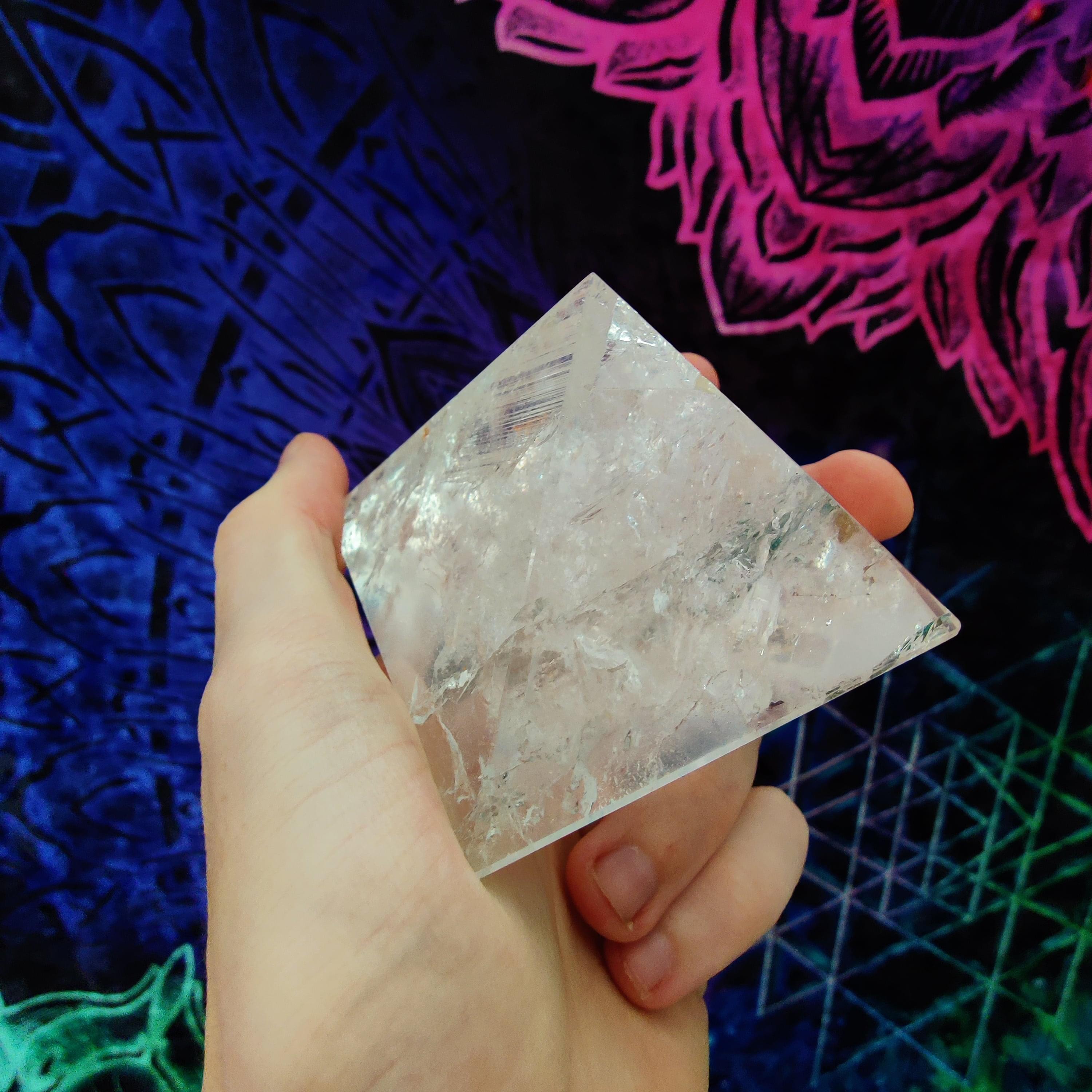 #111 Fire & Ice Quartz Pyramid - PrimalAlchemy