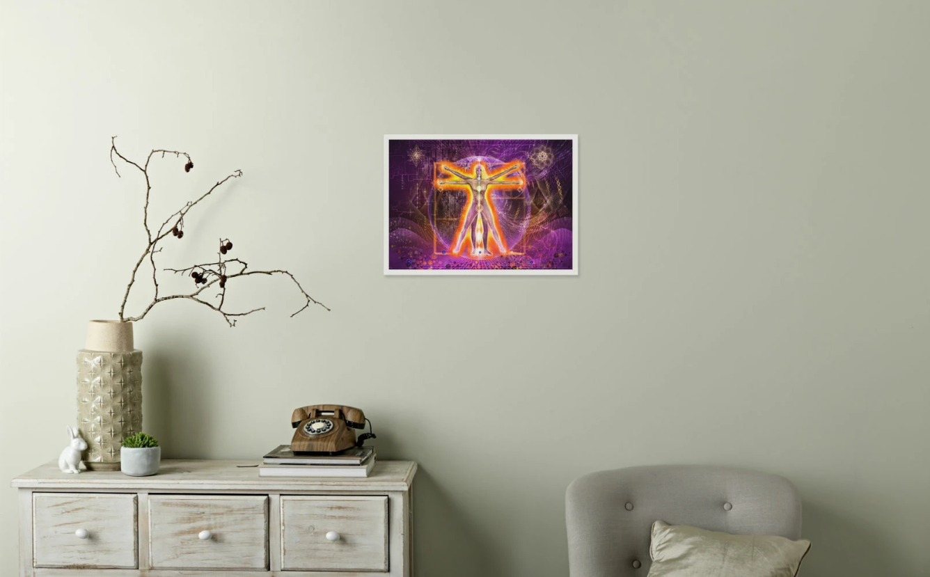 Vitruvian GodSelf Framed Print - PrimalAlchemy