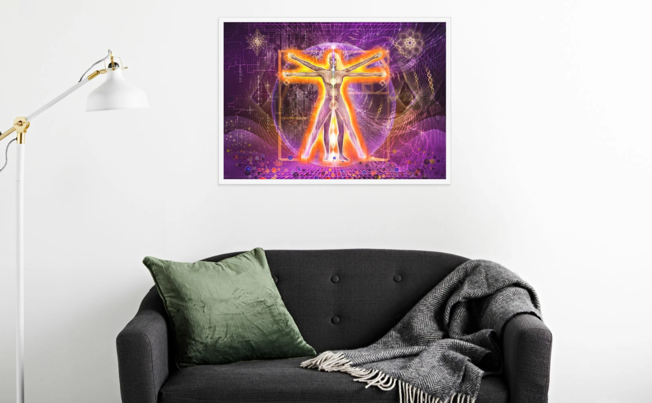Vitruvian GodSelf Framed Print - PrimalAlchemy