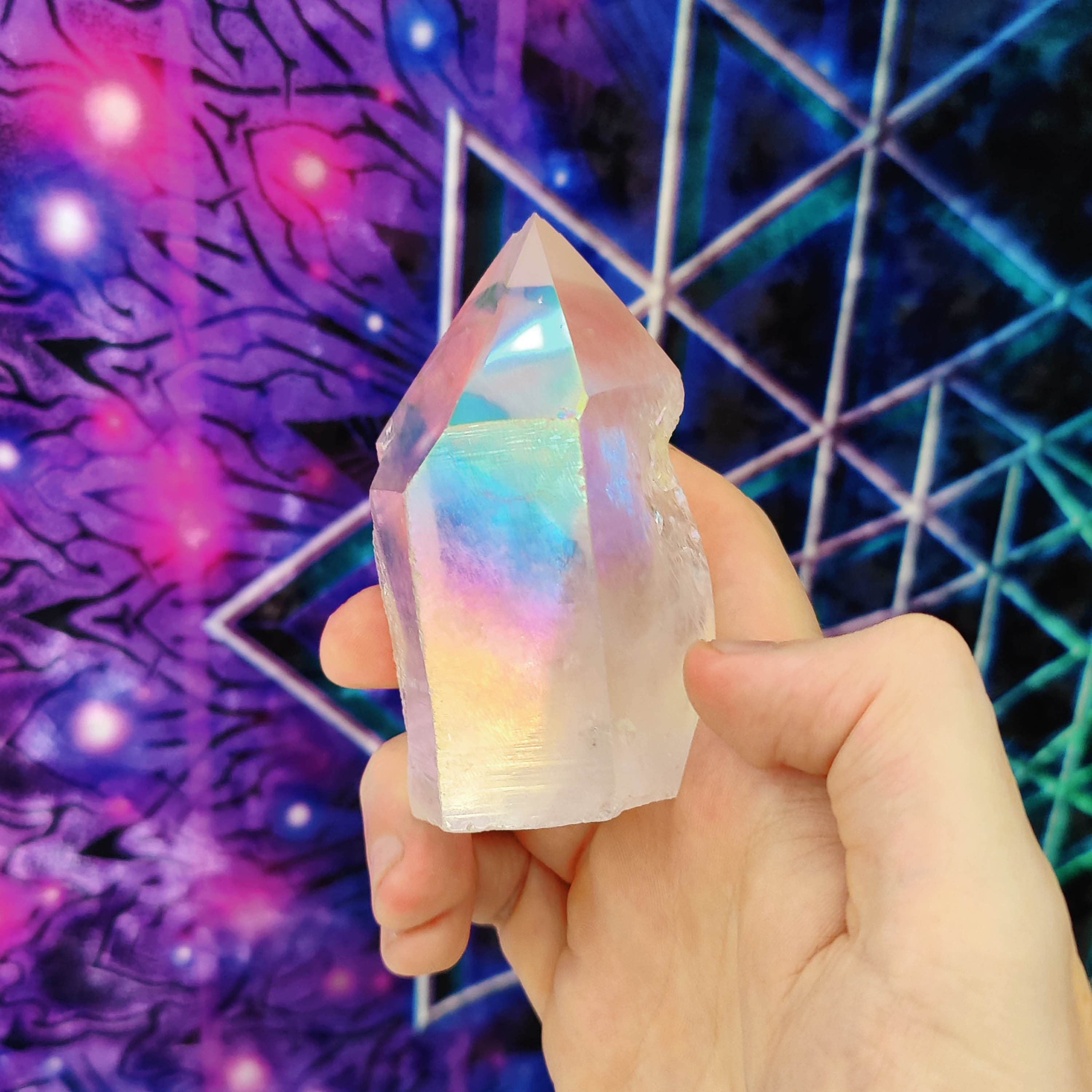 #159 Rainbow Angel Aura Quartz - PrimalAlchemy