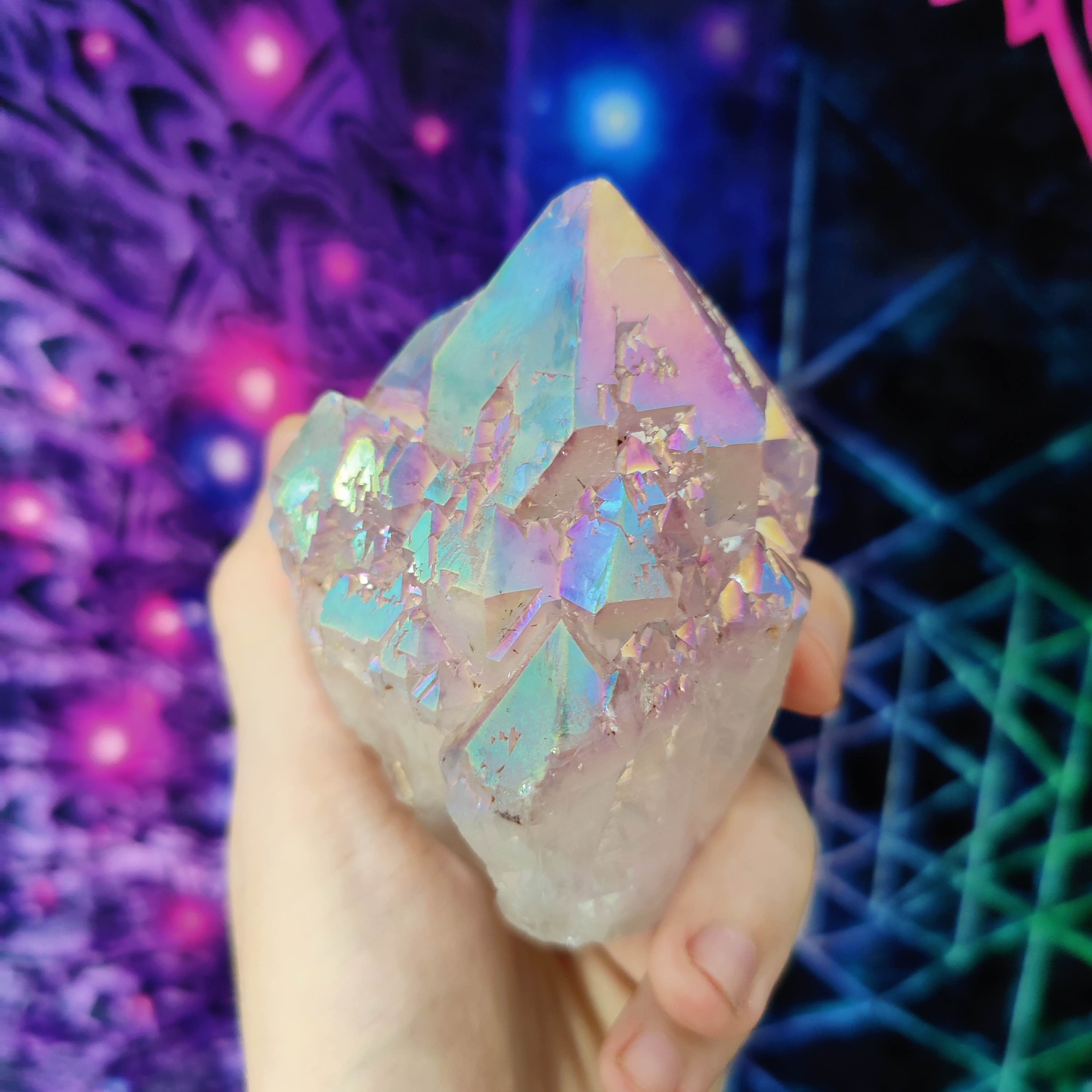 #160 Rainbow Angel Aura Quartz - PrimalAlchemy