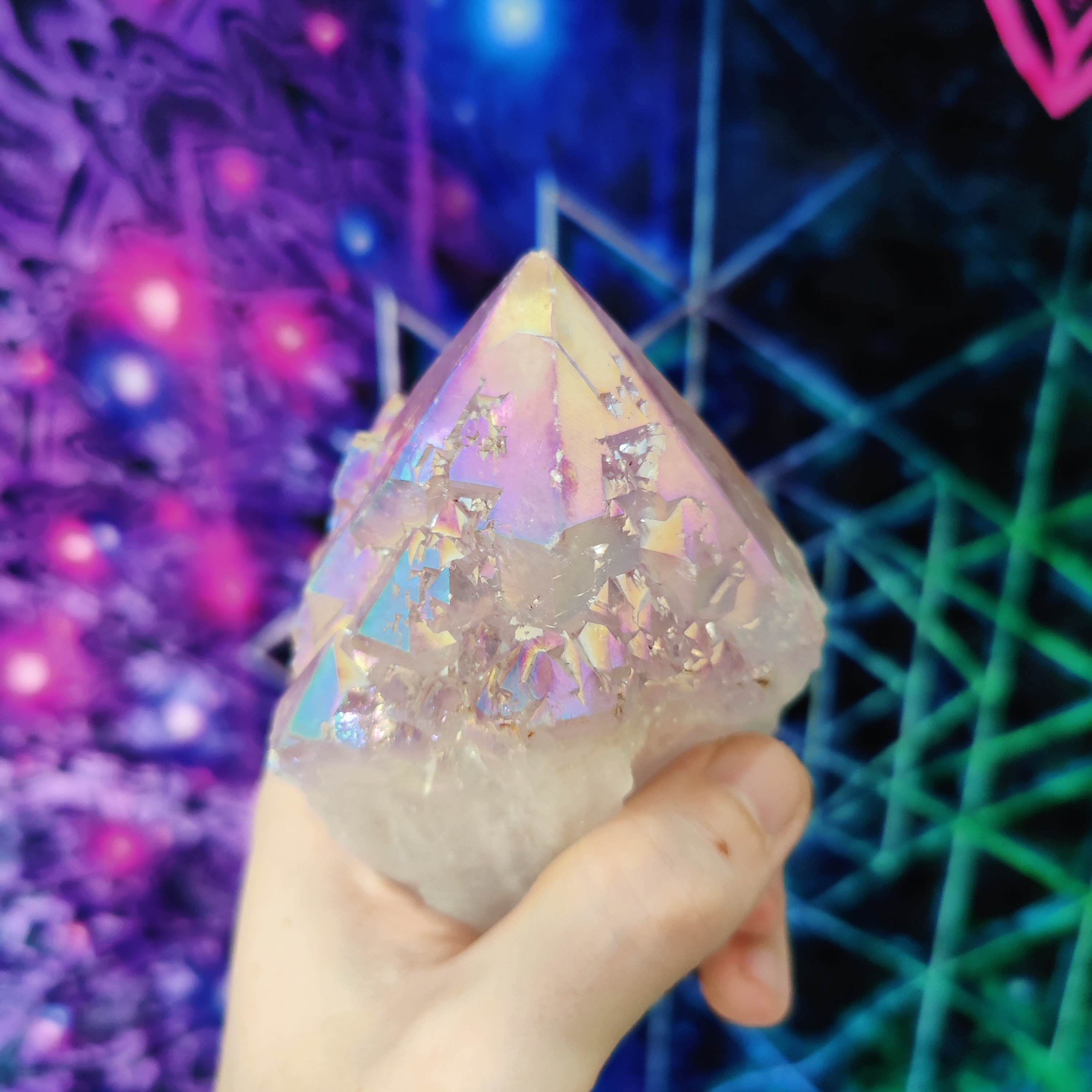 #160 Rainbow Angel Aura Quartz - PrimalAlchemy