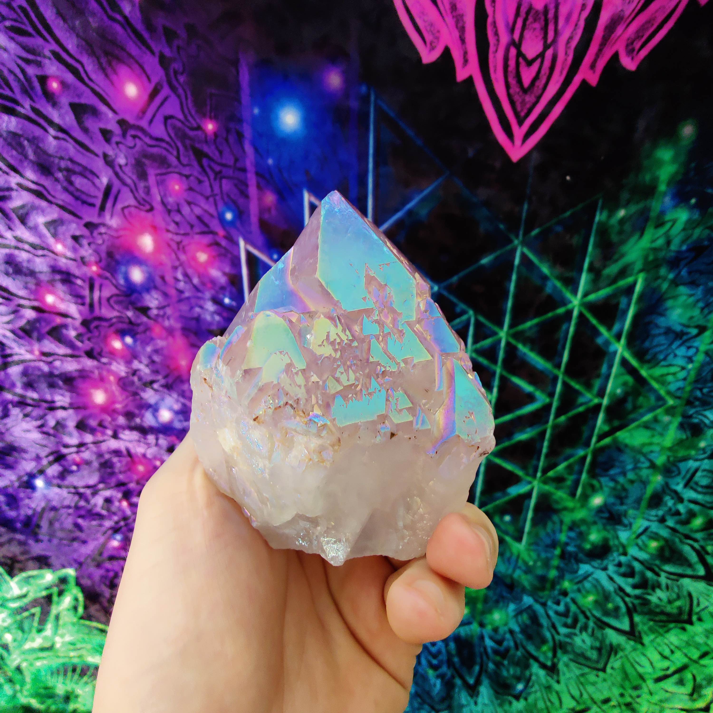 #160 Rainbow Angel Aura Quartz - PrimalAlchemy