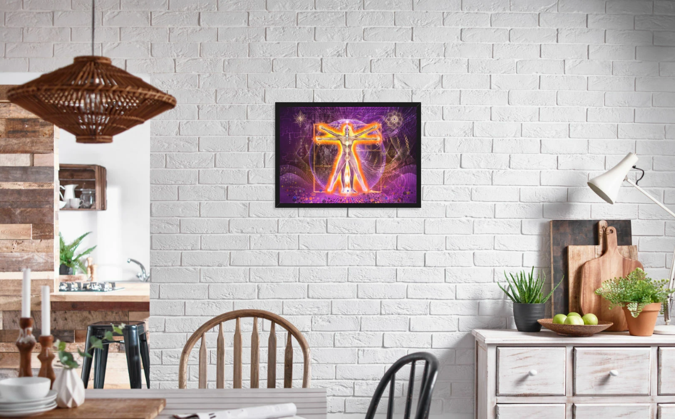 Vitruvian GodSelf Framed Print - PrimalAlchemy