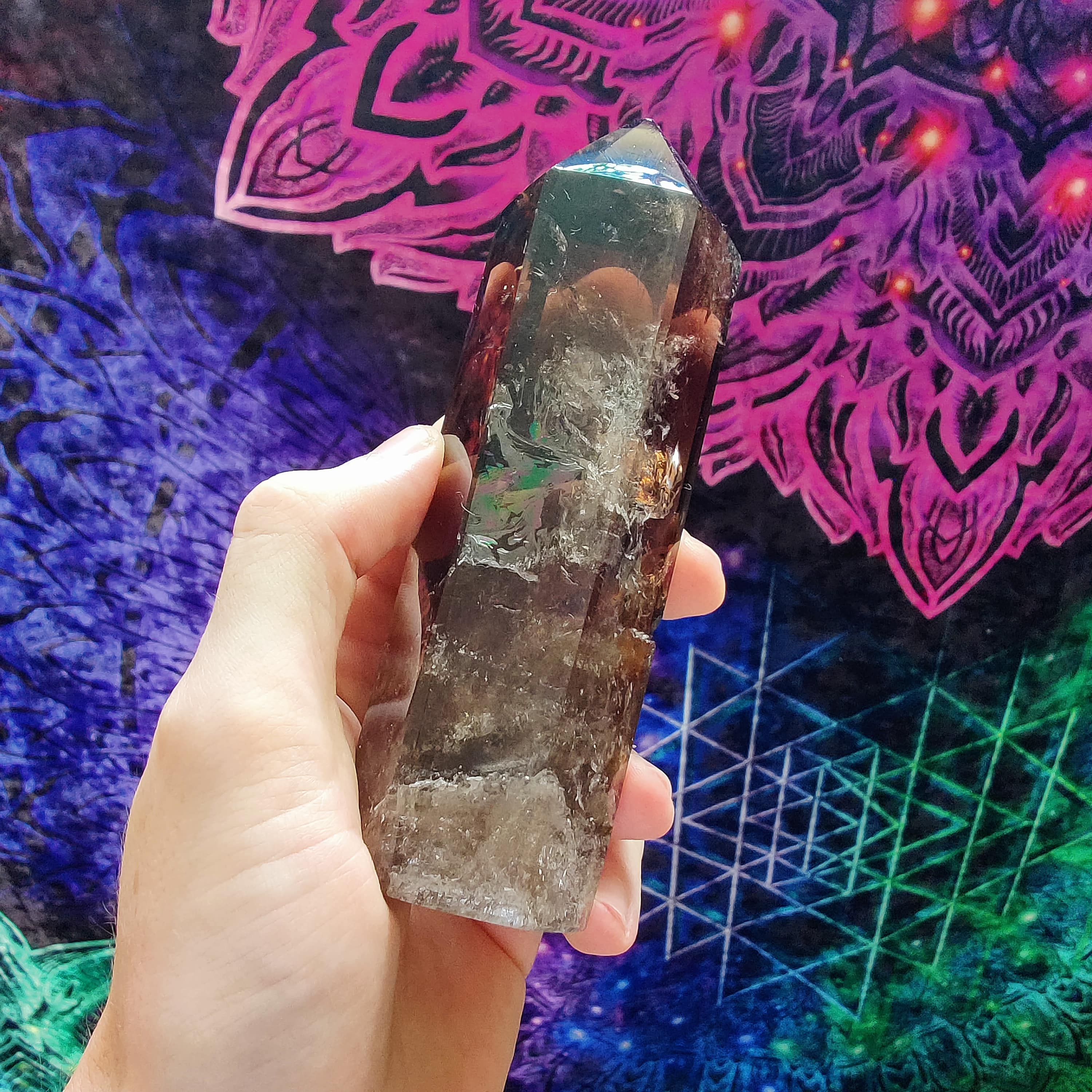 #198 Rainbow Smokey Elestial Quartz - PrimalAlchemy