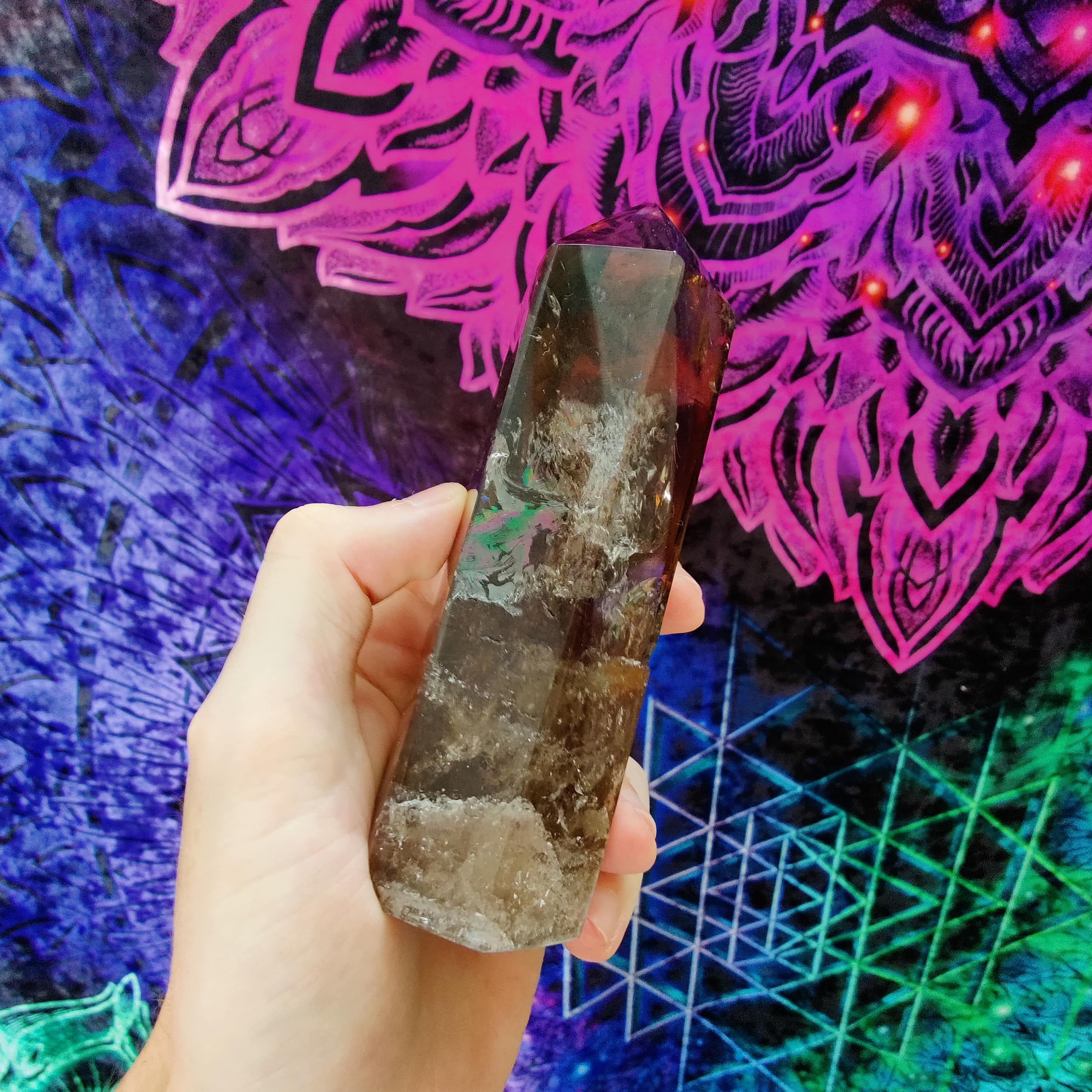 #198 Rainbow Smokey Elestial Quartz - PrimalAlchemy